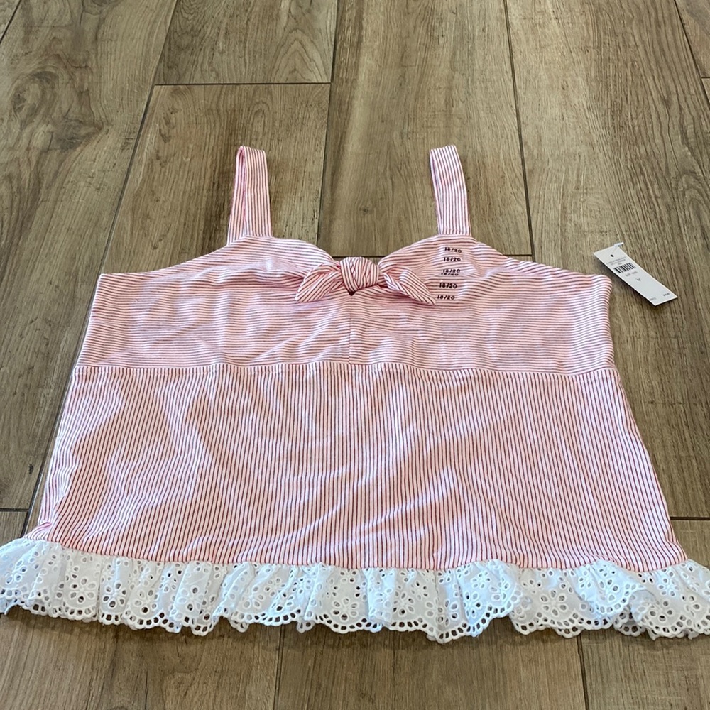 NWT Justice Red & White Top - 18/20